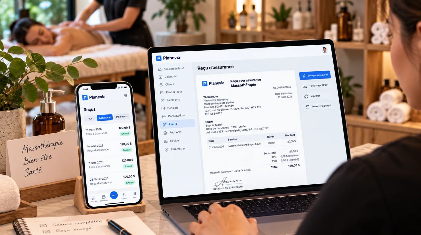 Reçus d'assurance massothérapie au Québec — Guide complet pour thérapeutes