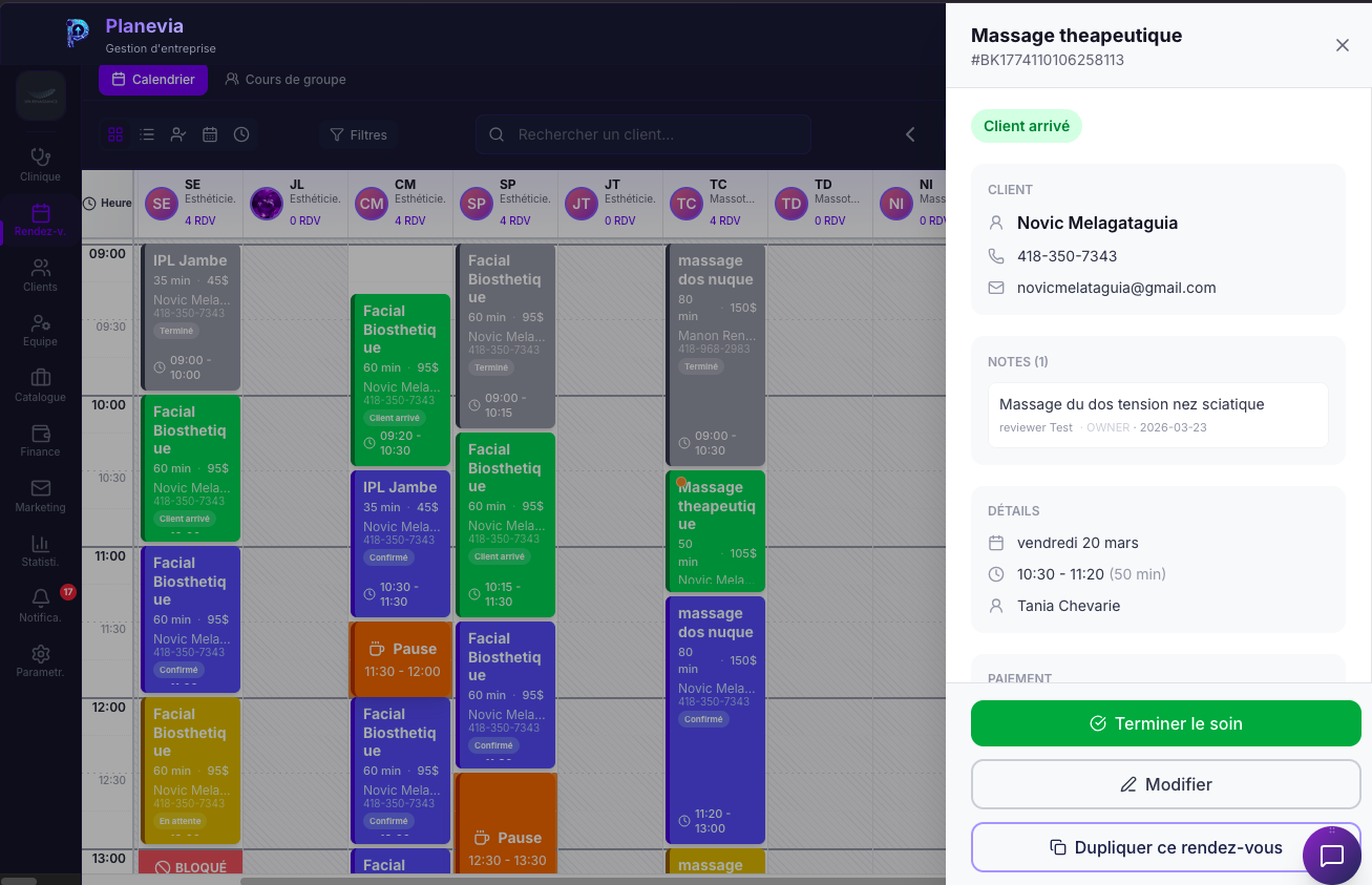 Nouvelle reservation Planevia