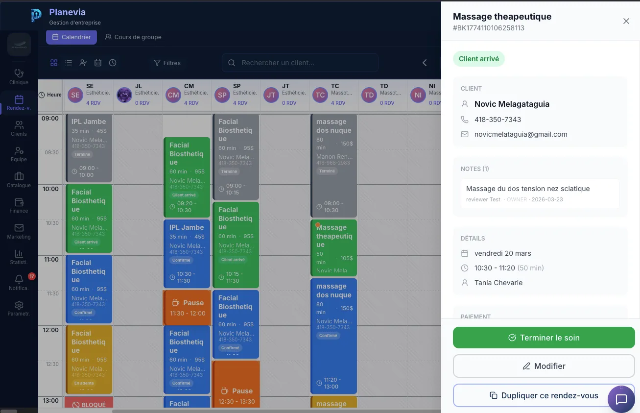 Nouvelle reservation Planevia