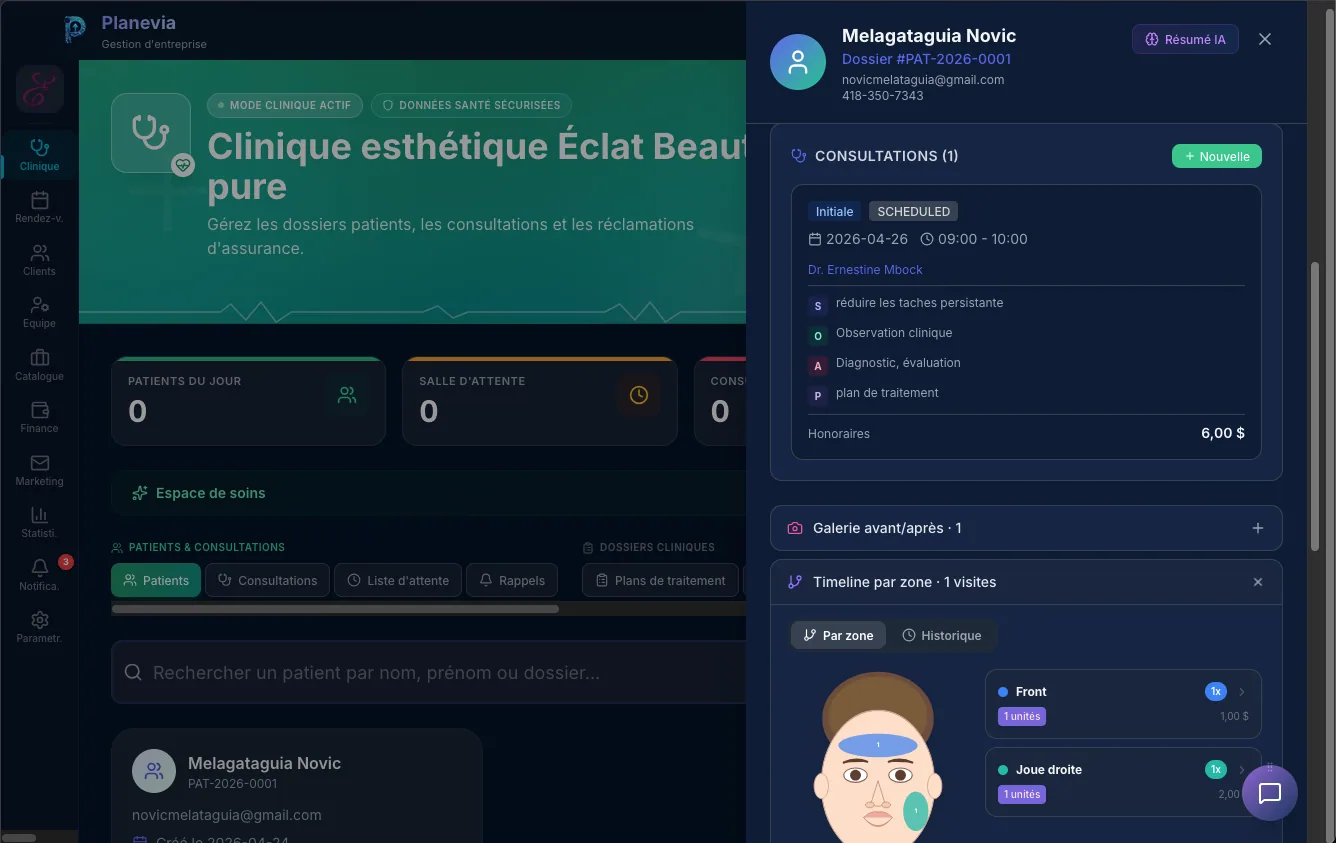 Timeline patient Planevia