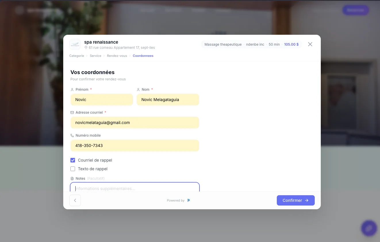 Coordonnees client Planevia