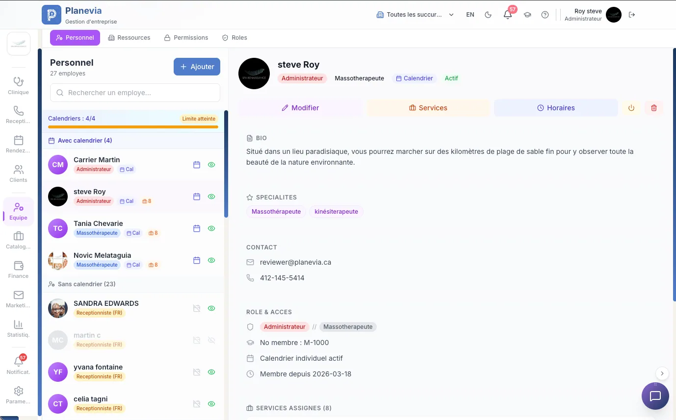 Fiche d'un membre